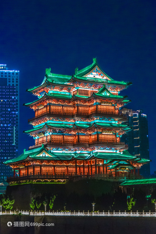 南昌地標(biāo)滕王閣夜景